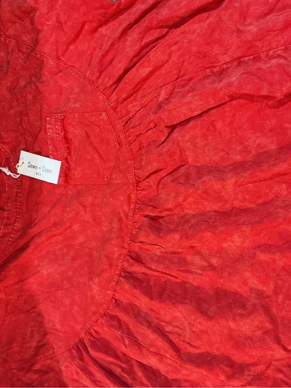 Red Gathered Circle Skirt